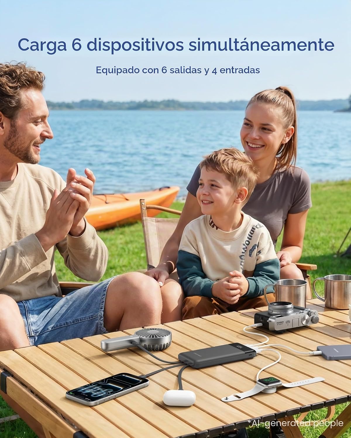 charmast Cargador portátil de carga rápida, 4 cables incorporados,...