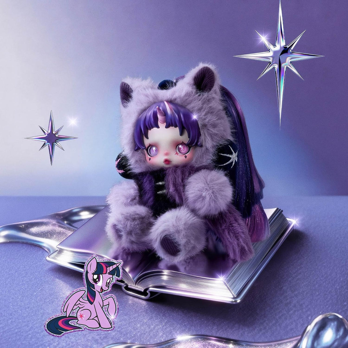 POP MART Skullpanda × My Little Pony Serie Muñeca de Peluche Colgan...