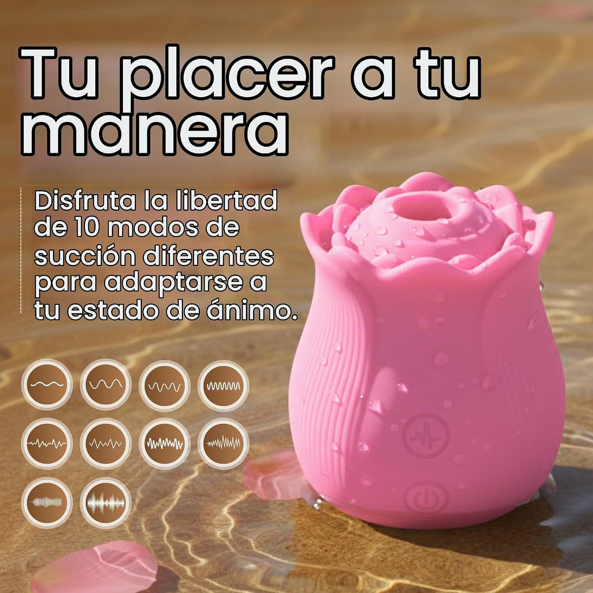 Vibrador de succión de juguete de rosas prémium para mujeres, jugue...