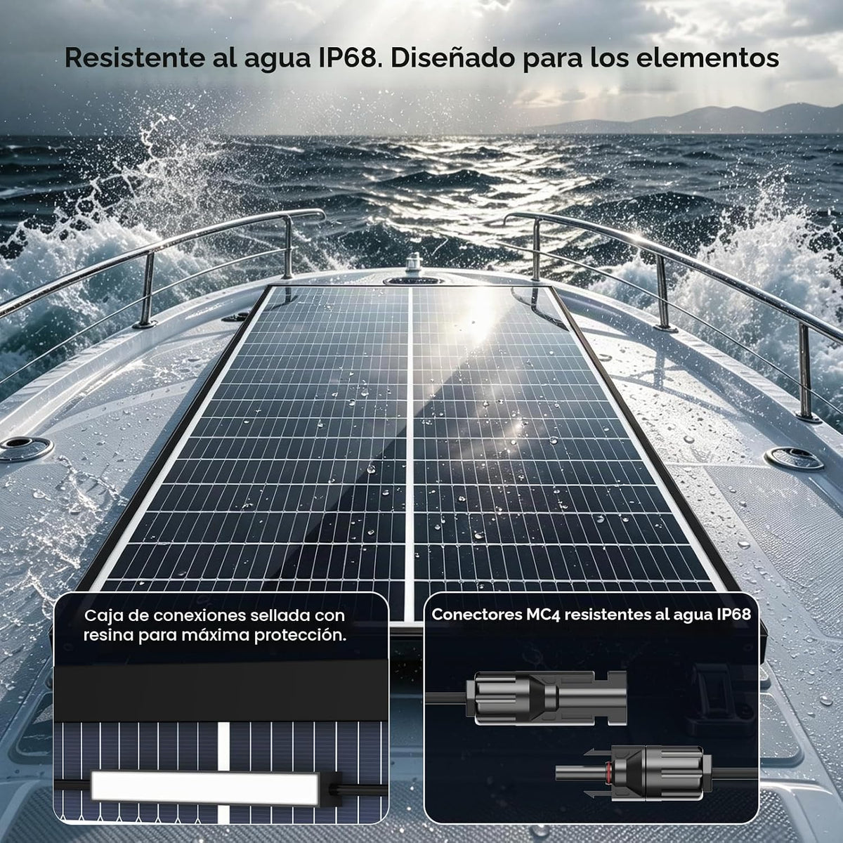 EtnalSolar 100W 18BB Bifacial 25,6% Panel solar 4PCS de alta eficie...