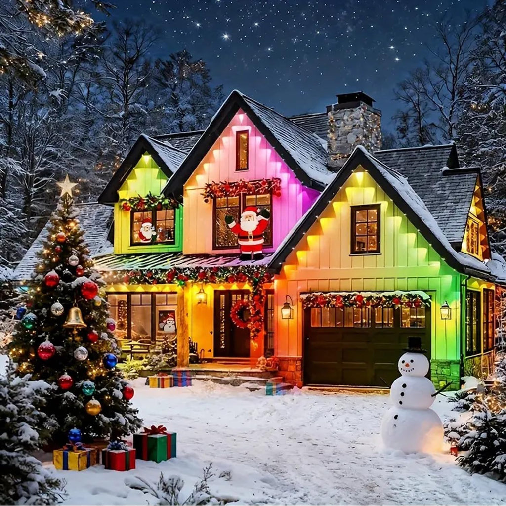 MILADALED Luces exteriores permanentes RGB Smart IC 100FT\/50LEDs D...