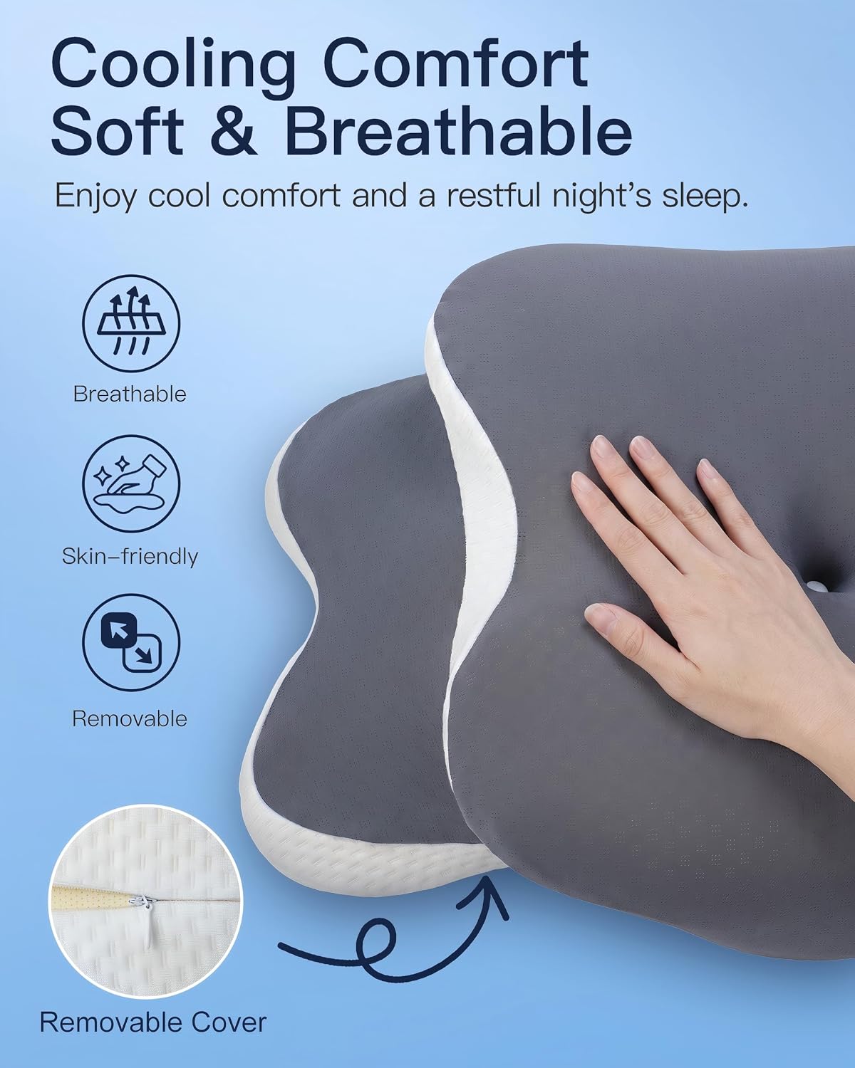 CloudNook Almohada cervical ergonómica para aliviar el dolor de cue...
