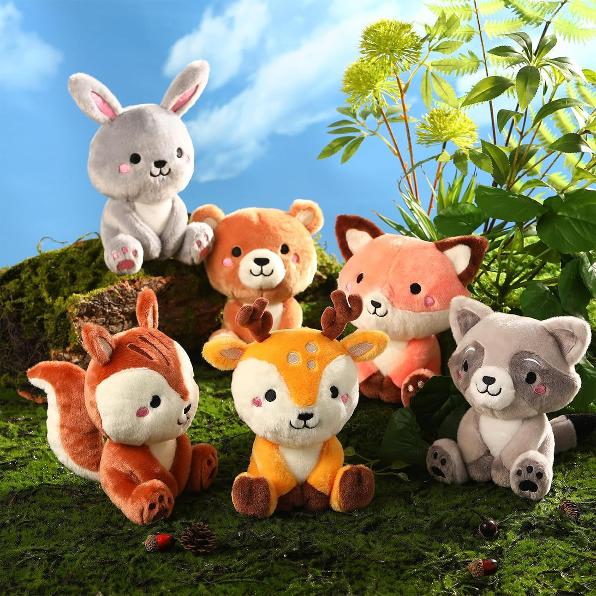 RoundFunny 6 Piezas Juguetes de Animales del Bosque de 7 Pulgadas O...