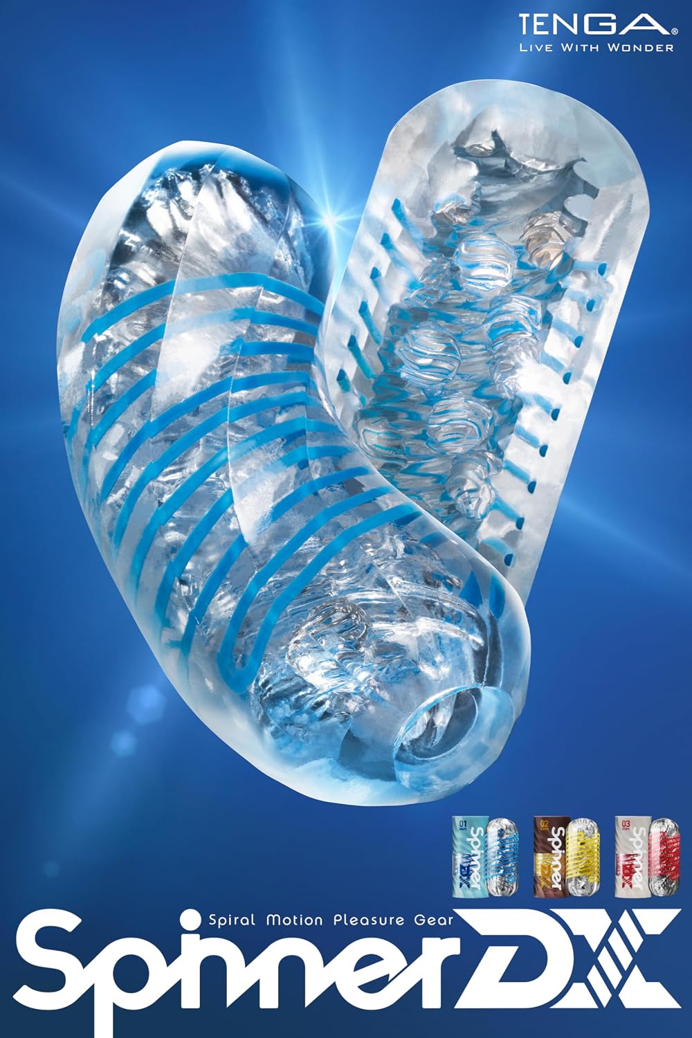 TENGA Spinner DX 01 Drops, Movimiento Espiral, Masturbador masculin...