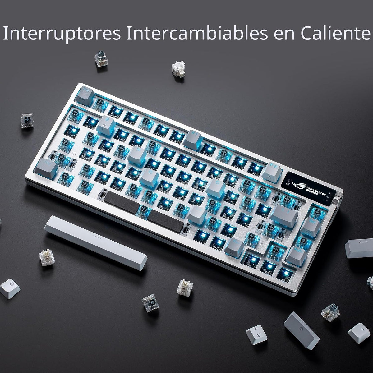 ASUS Teclado mecánico inalámbrico ROG Azoth para juegos, 75% TKL, c...