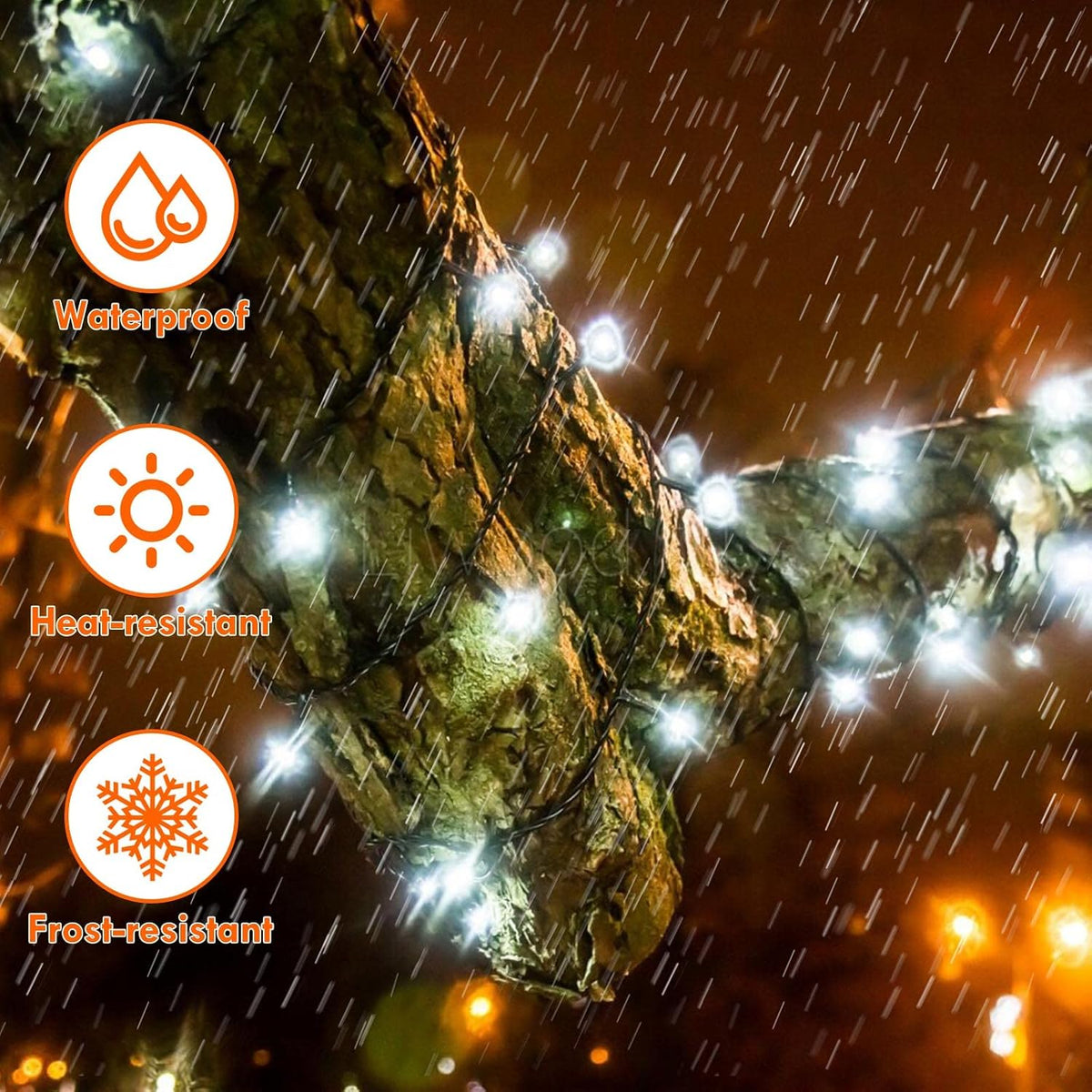 Luces navideñas que cambian de color conectables de 75,8 pies con t...