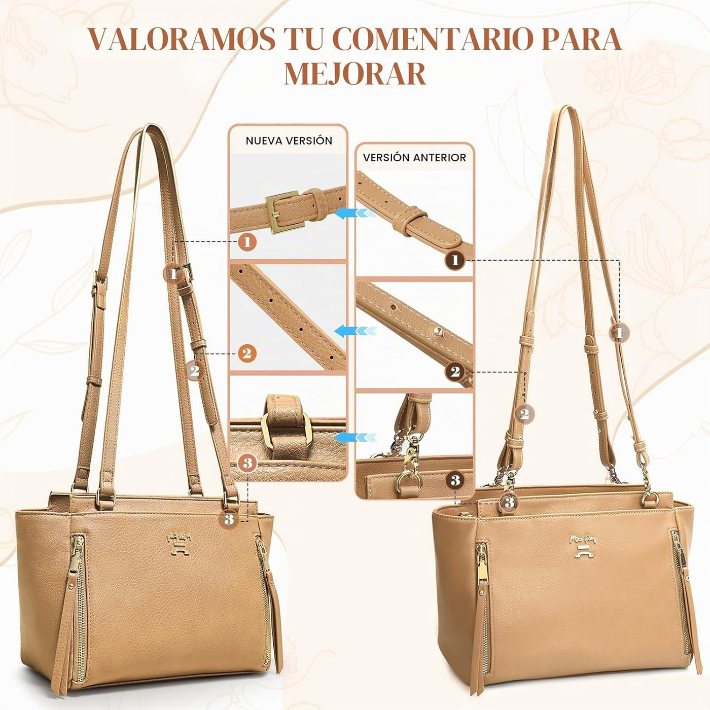 miss fong Bolsa de pañales pequeña de cuero para pañales, bolsas de...