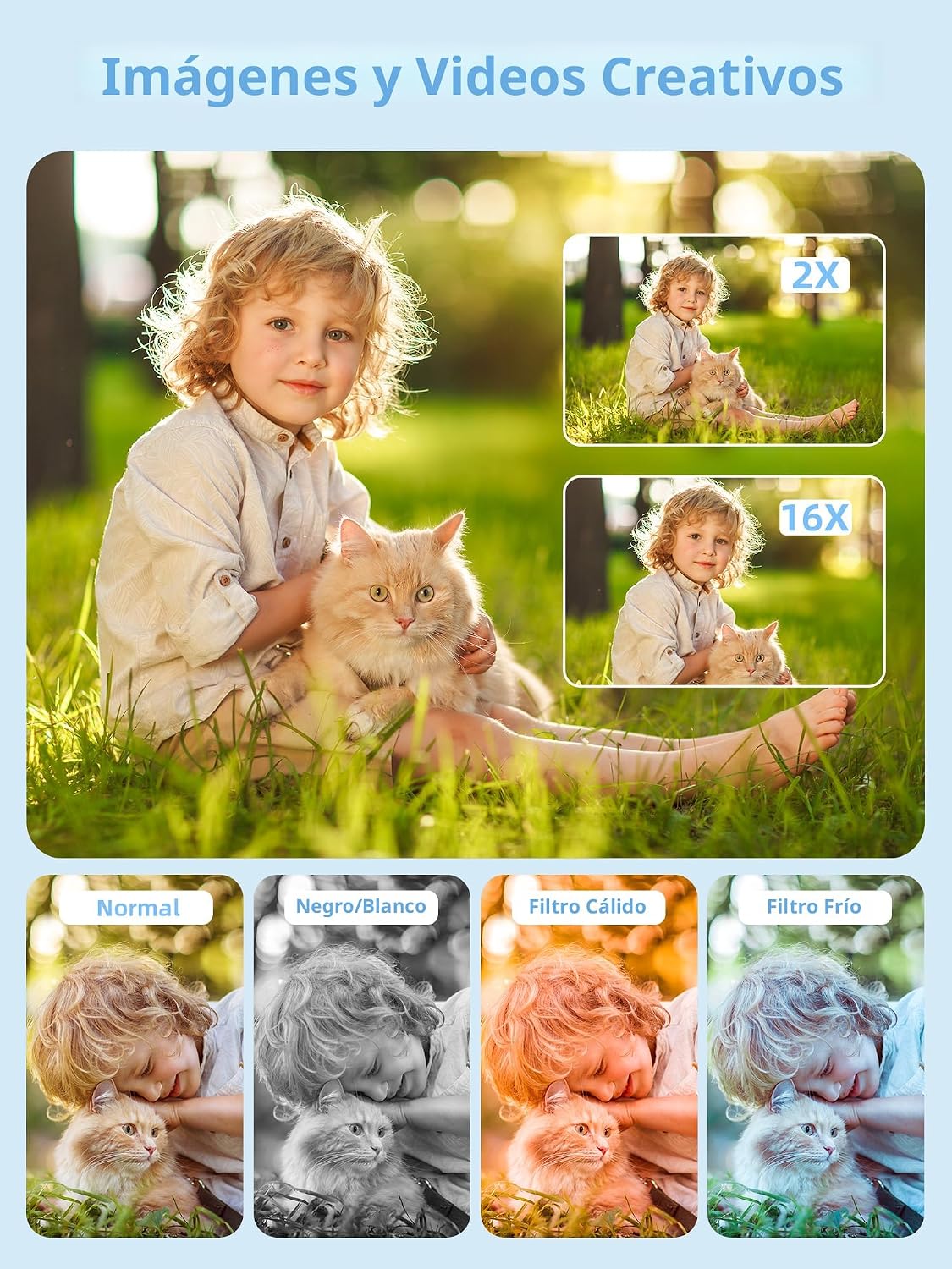Camkory Cámara digital para niños, adolescentes y principiantes, cá...