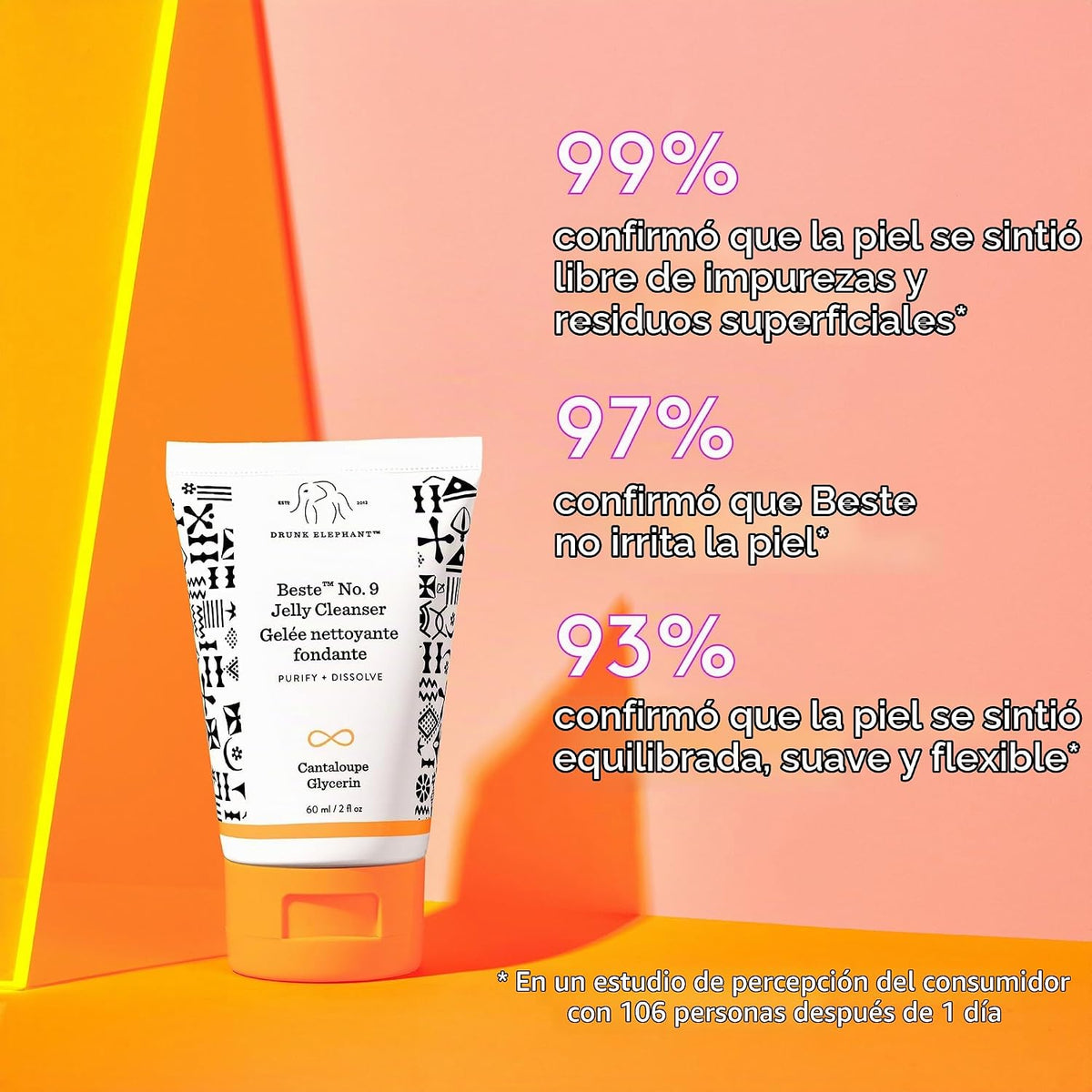 Drunk Elephant Beste No. 9 Jelly Cleanser - Gel limpiador facial de...