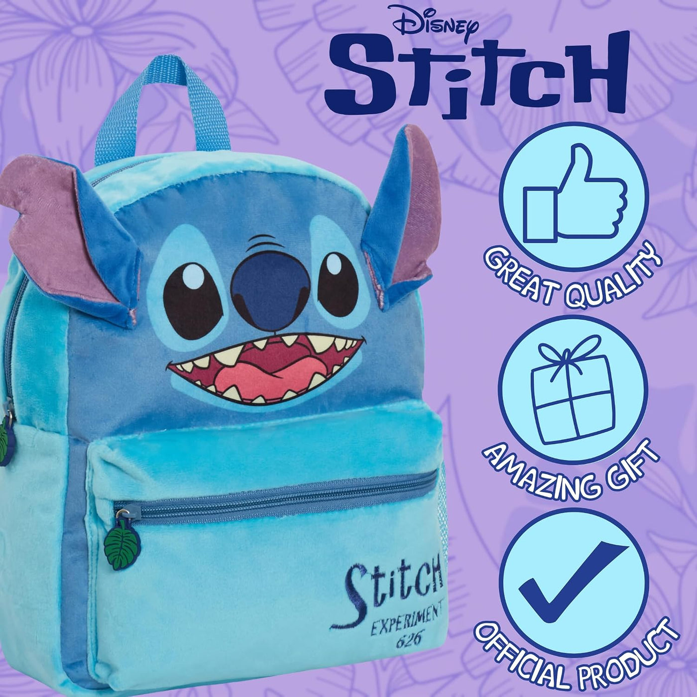 Disney Lilo and Stitch Bag - Mochila de felpa para niños, mochila e...