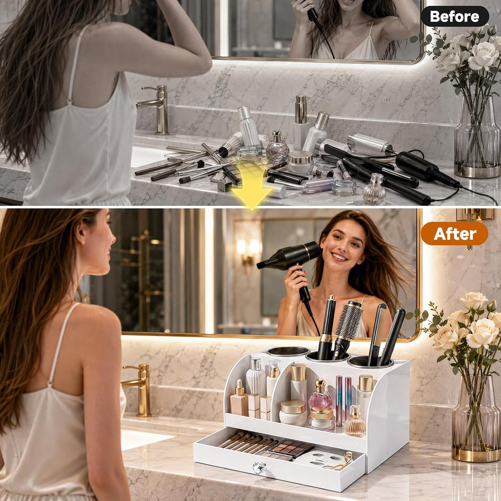 Organizador de herramientas para el cabello con cajón, organizador...