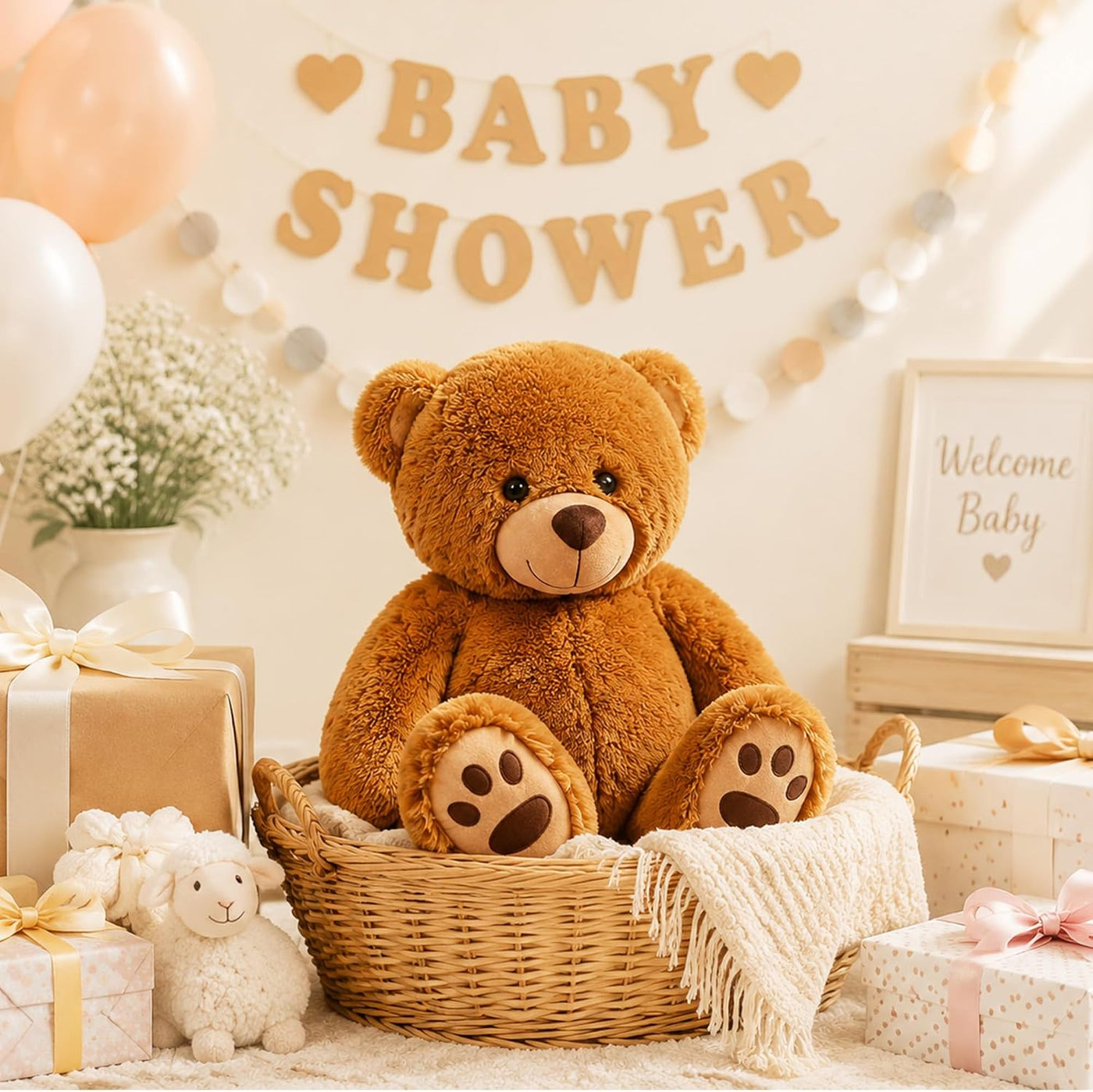 LotFancy Oso de peluche, peluche suave de 20 pulgadas, color marrón...