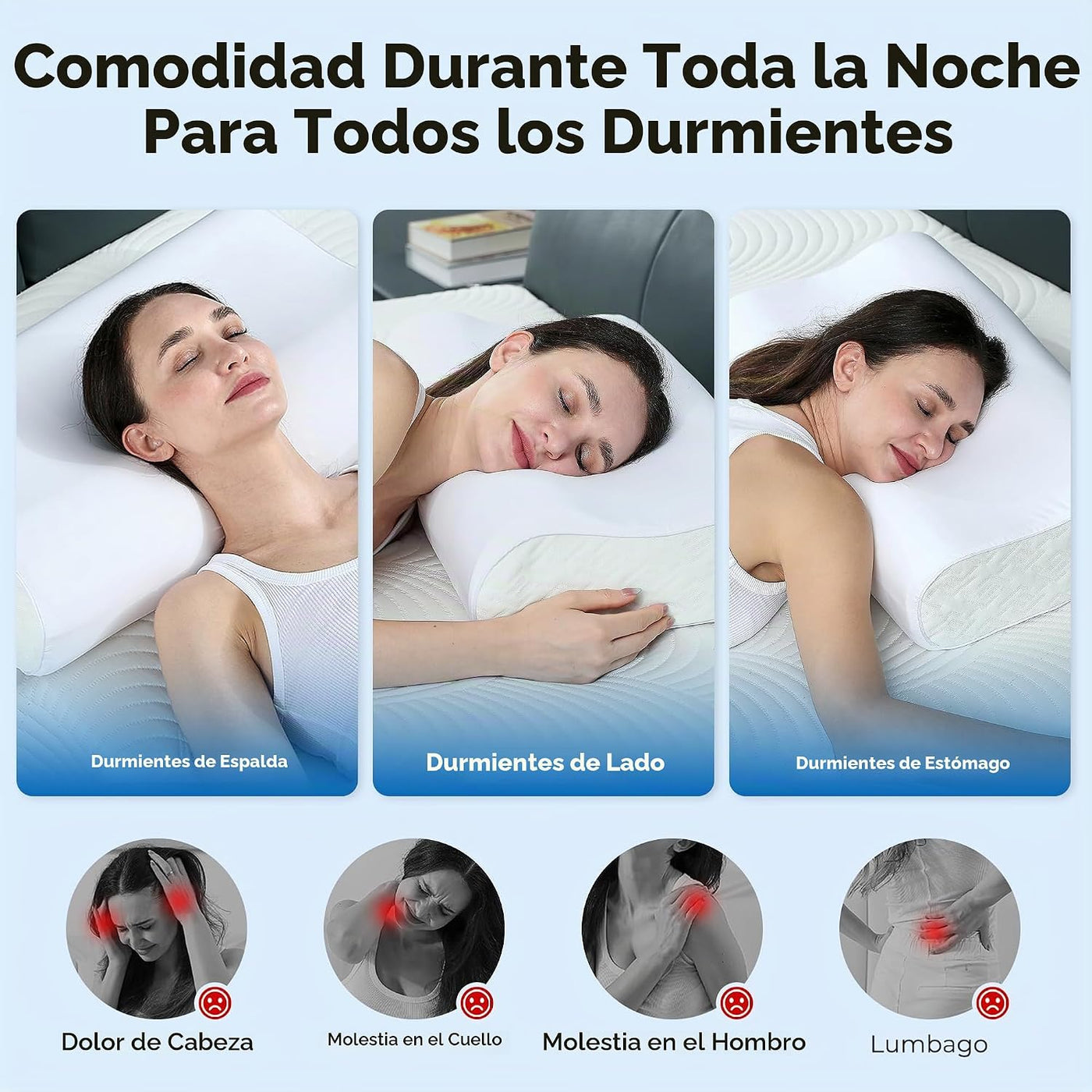 Elviros Almohada cervical de la cama de la almohada del cuello de l...