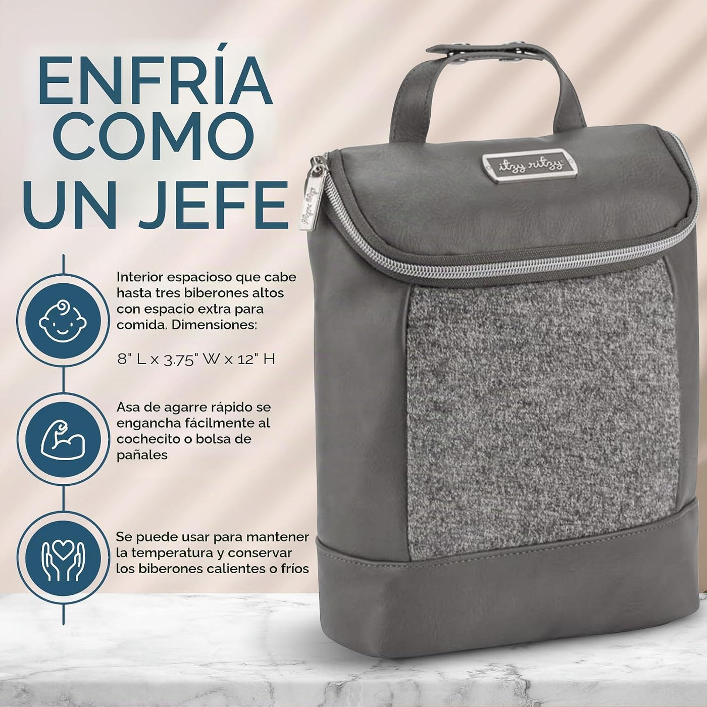 Itzy Ritzy Bolsa aislada para botellas, mantiene las botellas calie...