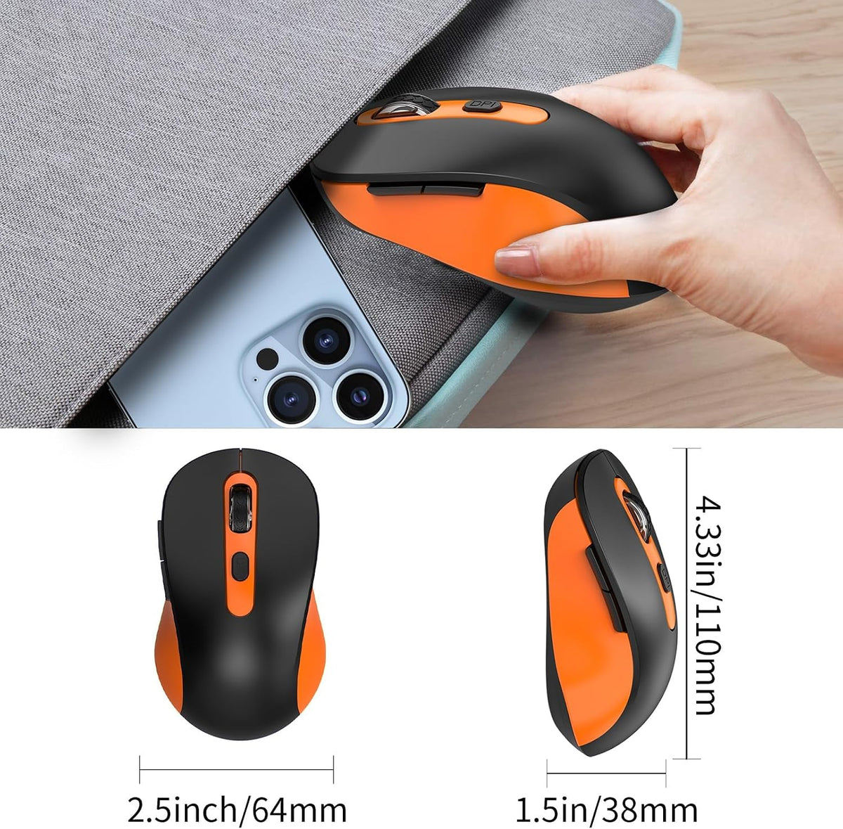 Ratón inalámbrico para laptop, PC, Chromebook, computadora de escri...