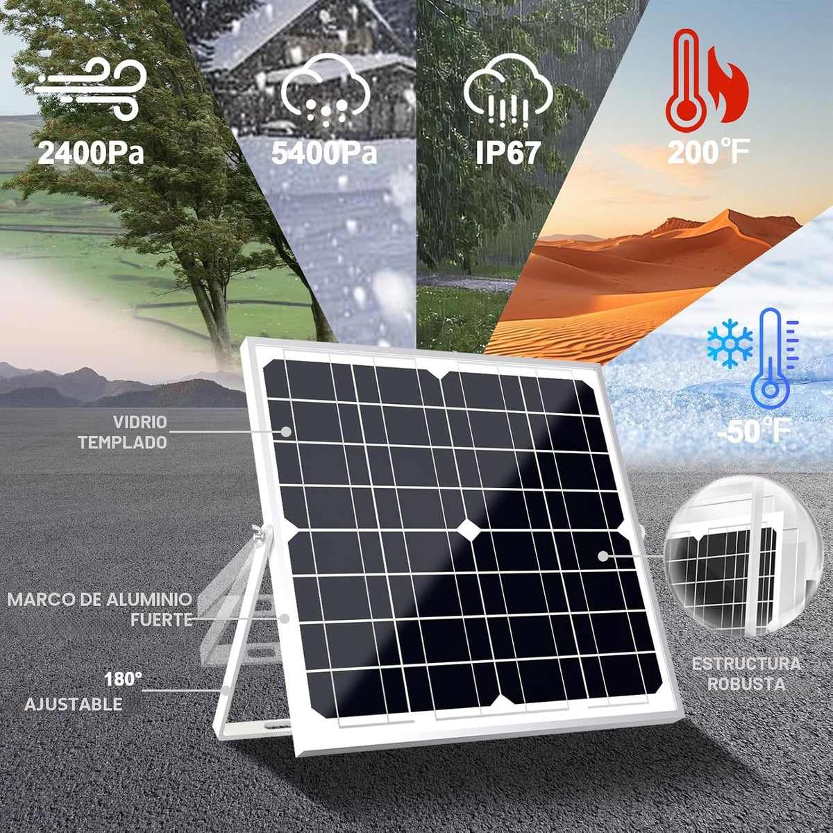SOLPERK Kit de panel solar, cargador de batería solar impermeable +...