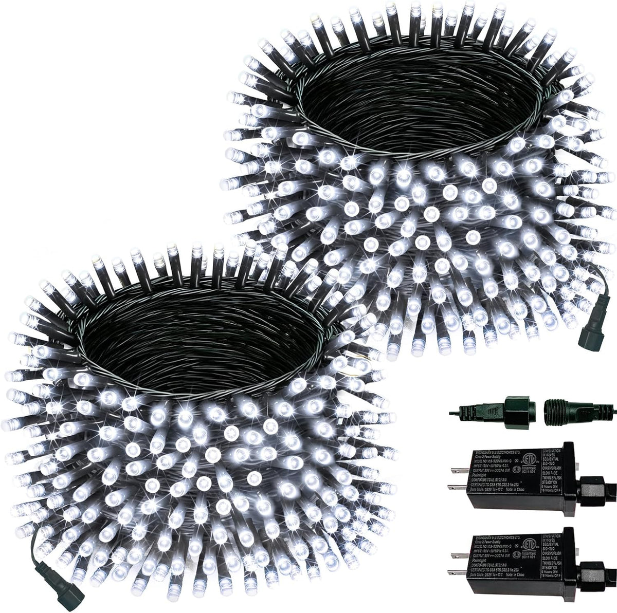 Paquete de 2 tiras de luces de Navidad extensibles para interiores...
