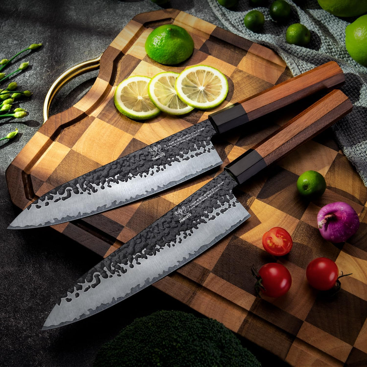 FAMCÜTE Cuchillo japonés de 8 pulgadas, cuchillo de chef afilado fo...