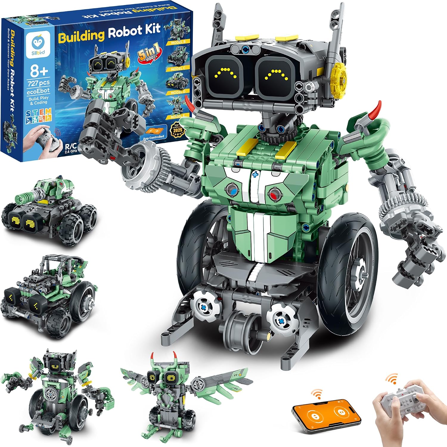 Sillbird Robot Kit de construcción de coche con control remoto rega...