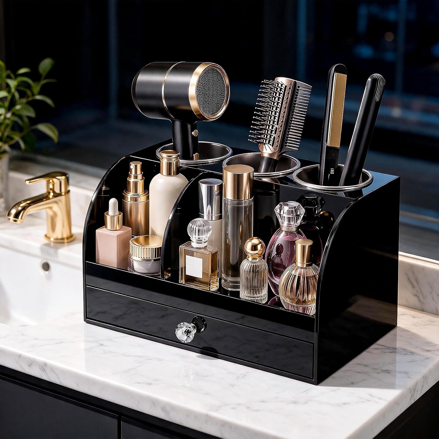 Organizador de herramientas para el cabello con cajón, organizador...
