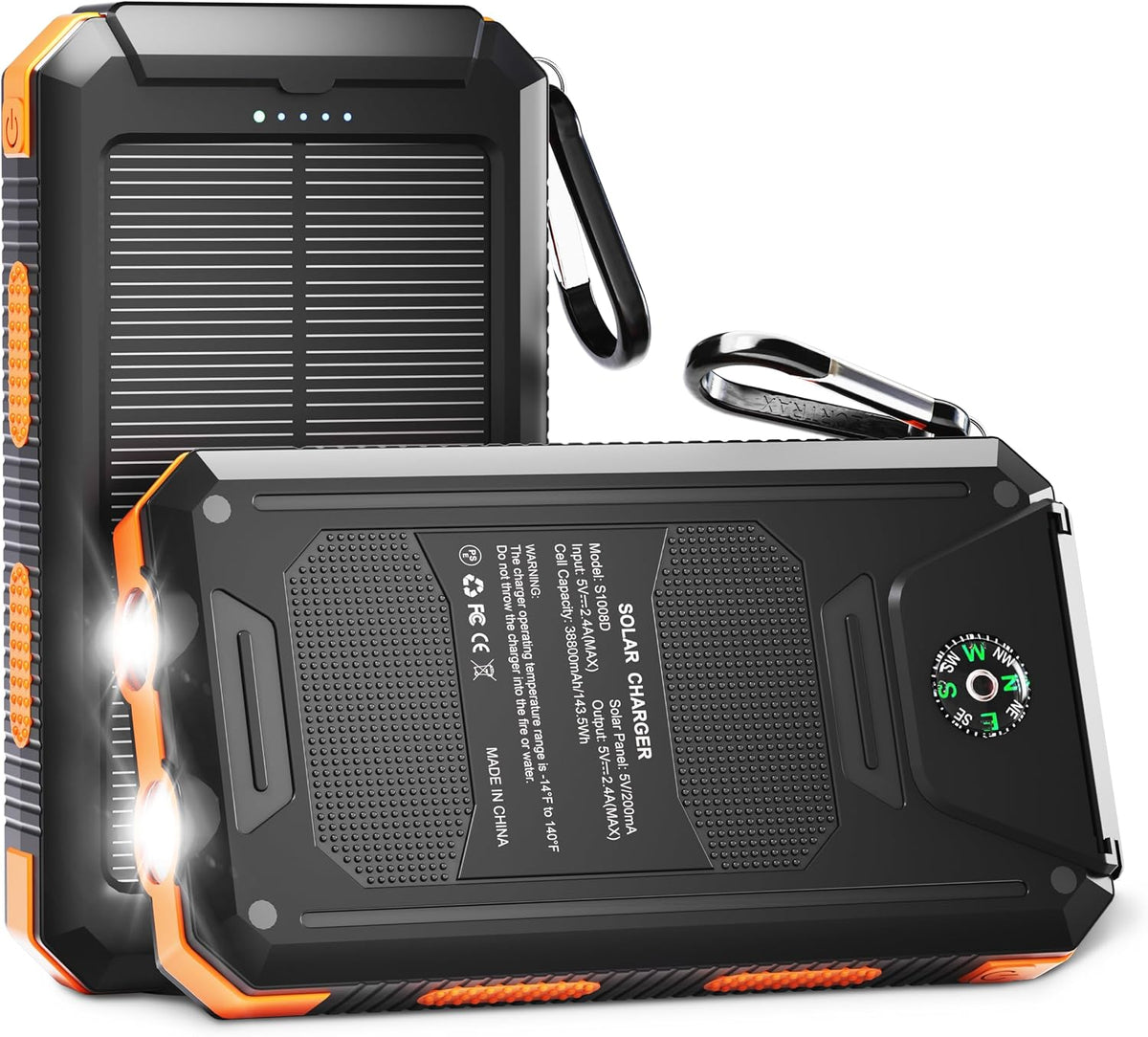 YELOMIN Banco de energía solar de 38800 mAh, cargador portátil USB-...