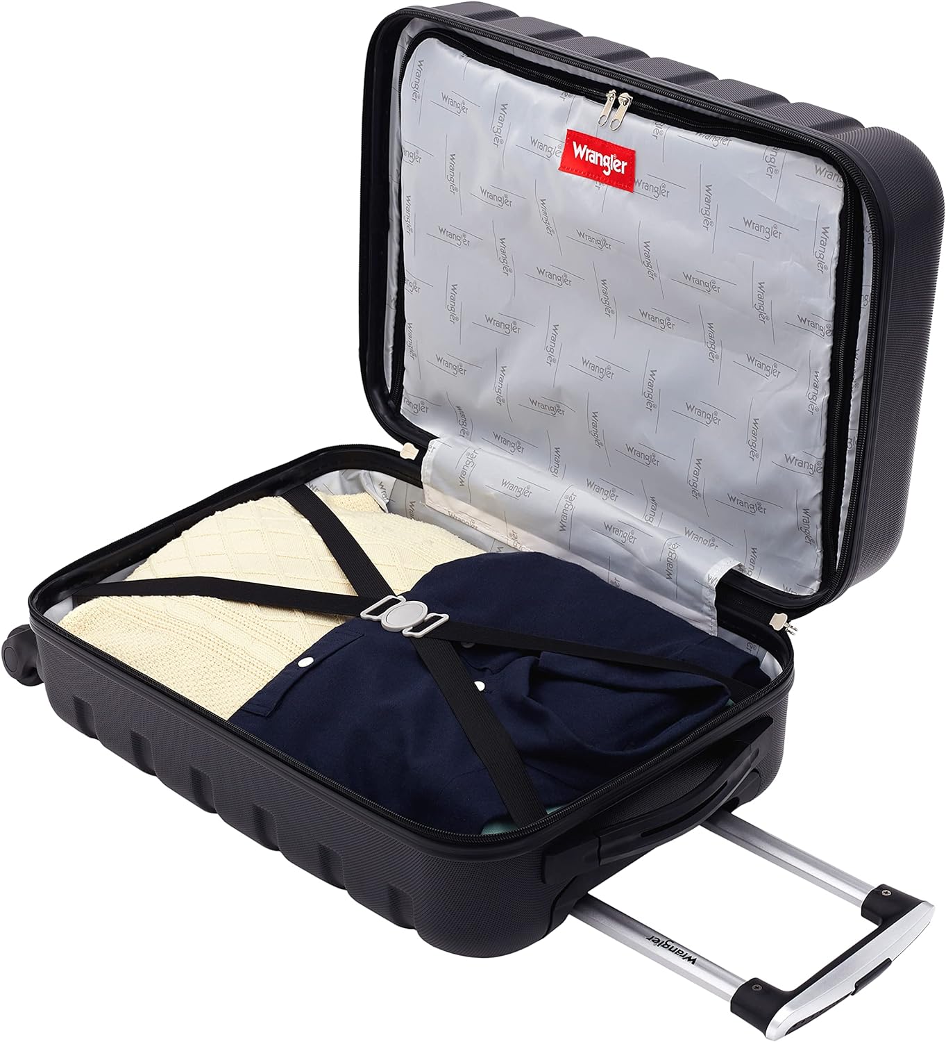 Wrangler Equipaje Giratorio de Mano de Tapa Dura, Negro