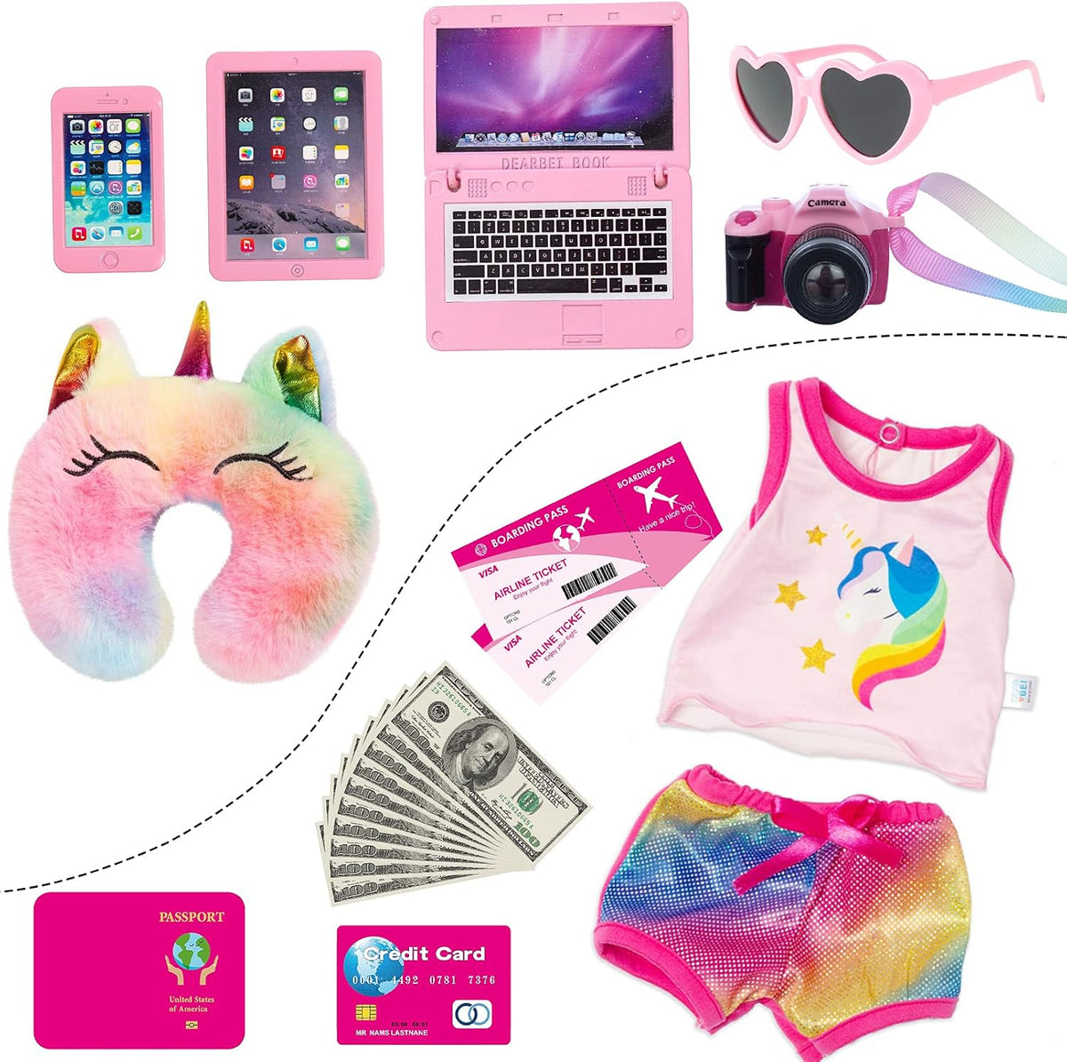 XFEYUE 23 piezas de ropa y accesorios para muñecas americanas de 18...