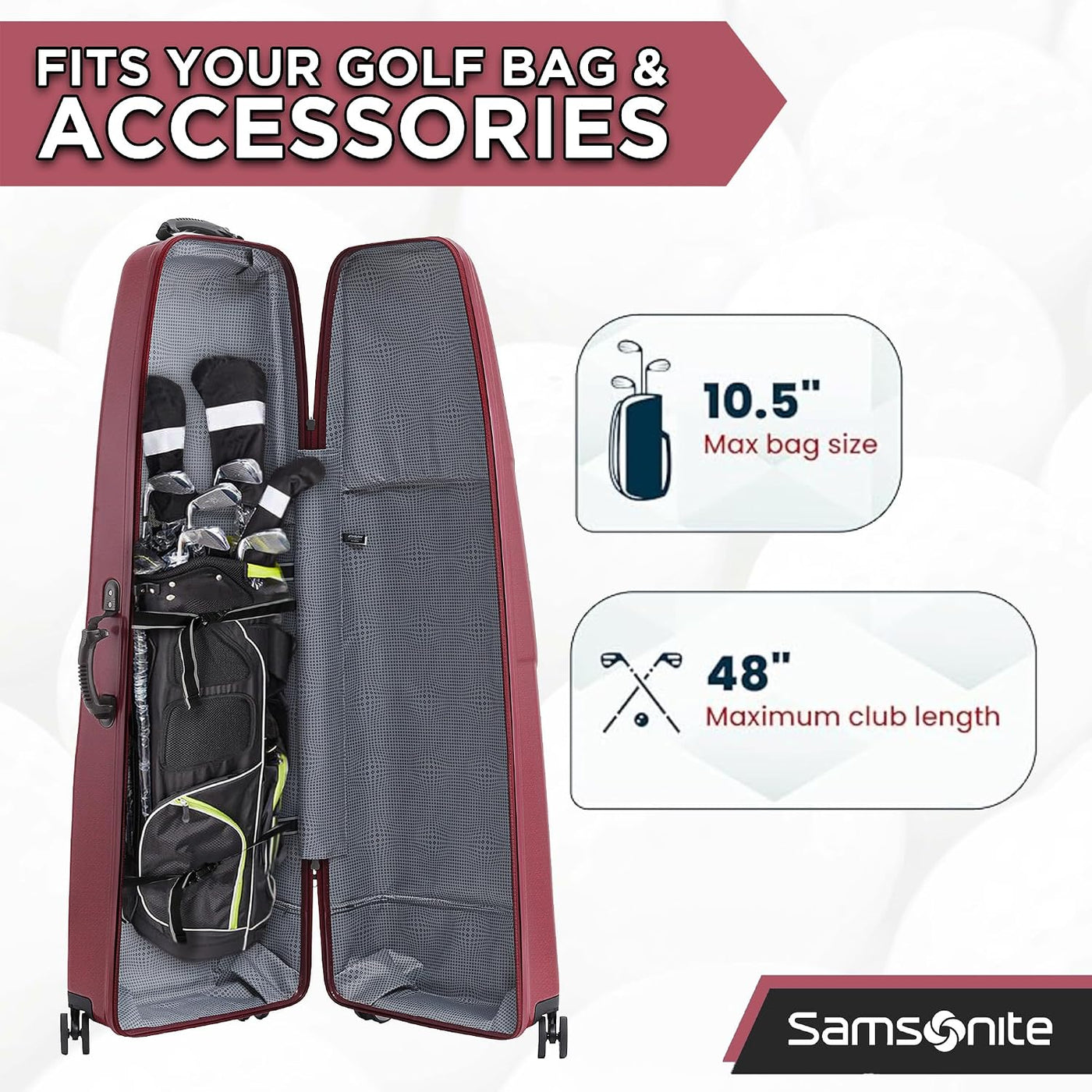 Samsonite Tour Deluxe - Funda rígida para golf, bolsa de viaje de g...