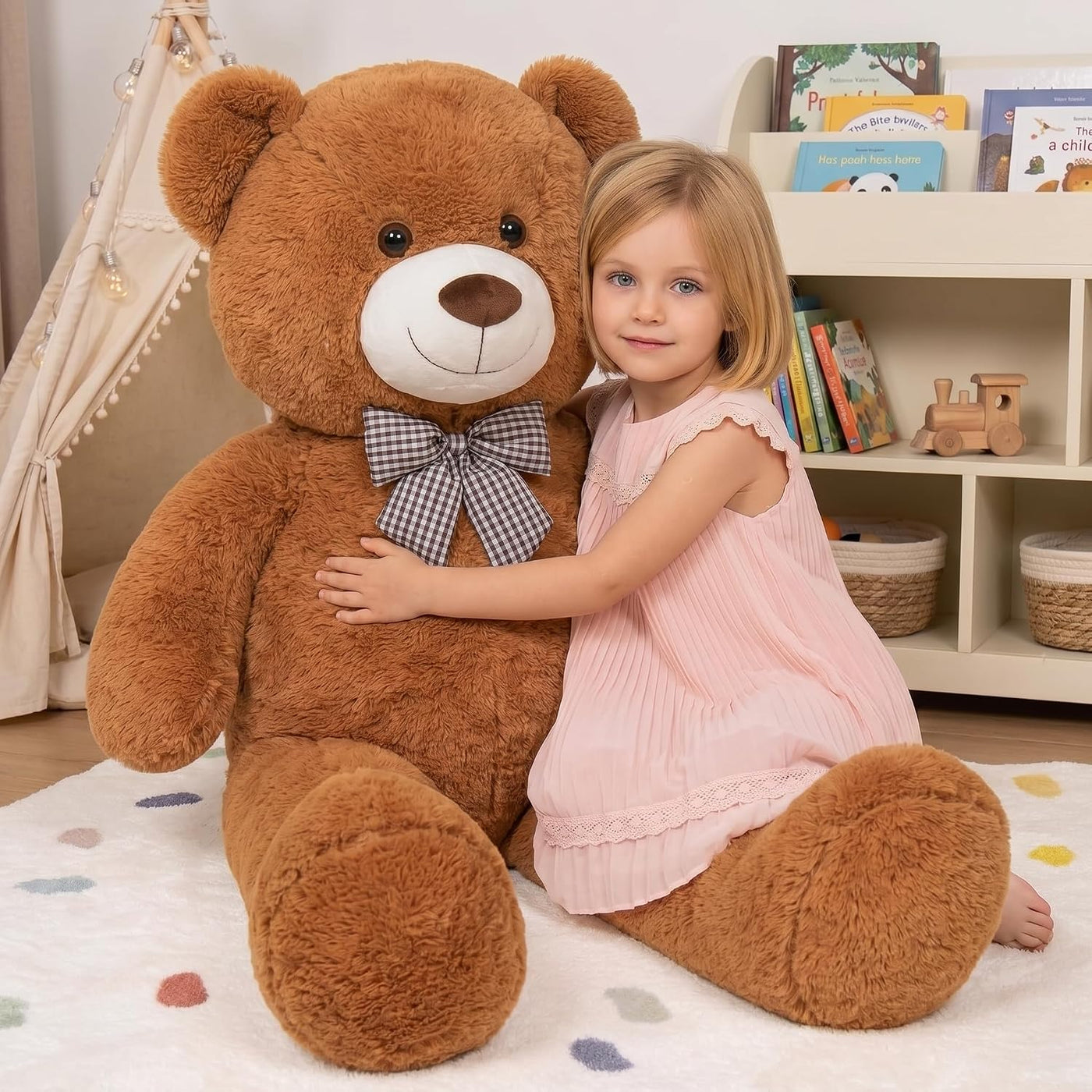 pelzutm Oso de peluche marrón gigante, animal de peluche grande de...