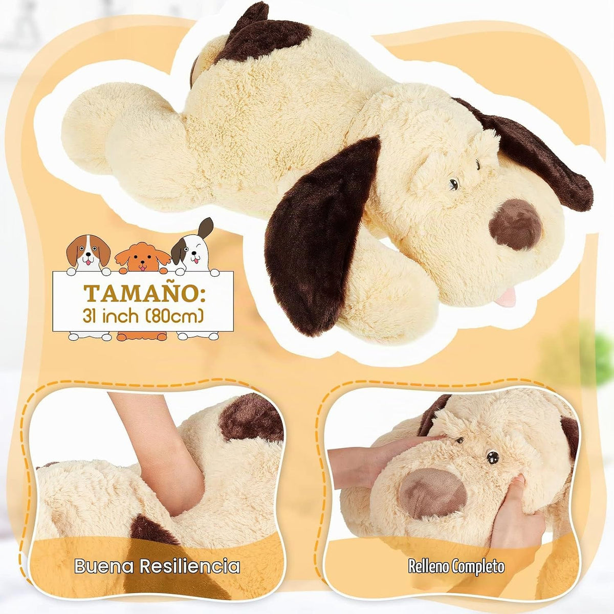 Juexica - Animal de peluche gigante de 31 pulgadas, marrón claro |...