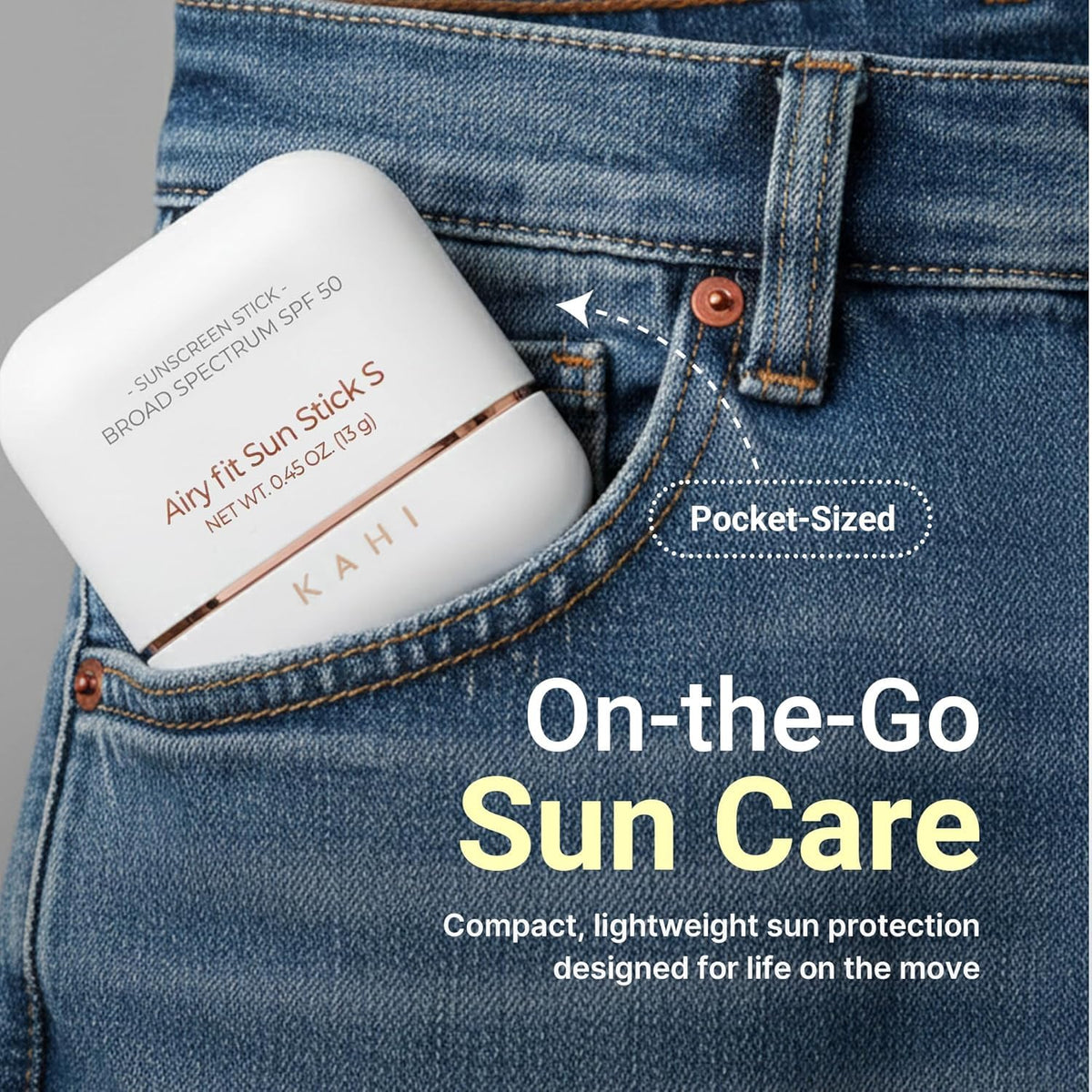 KAHI Airy Fit Sun Stick S - Protector solar facial de amplio espect...