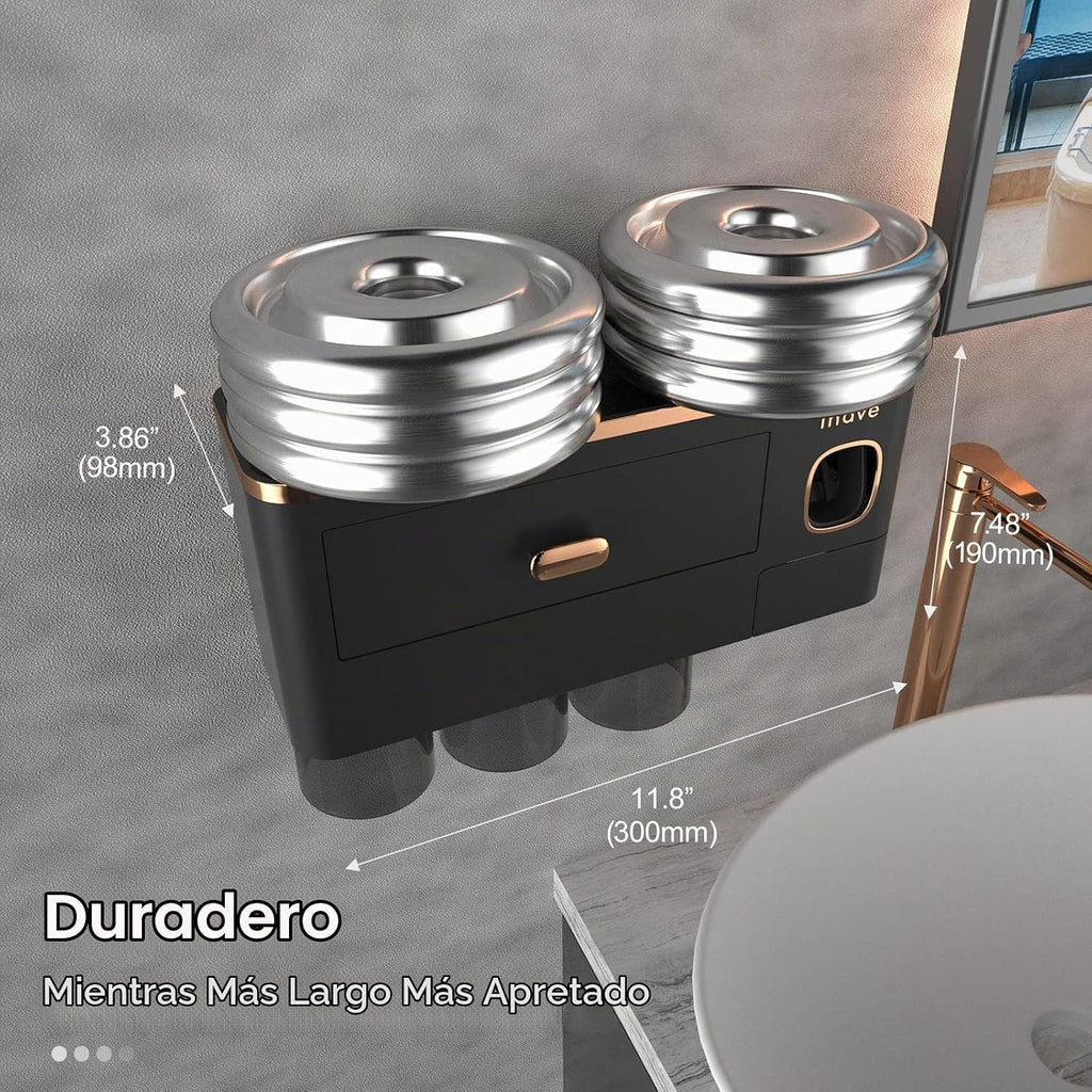 iHave - Portacepillos de dientes de pared para baños con dispensado...