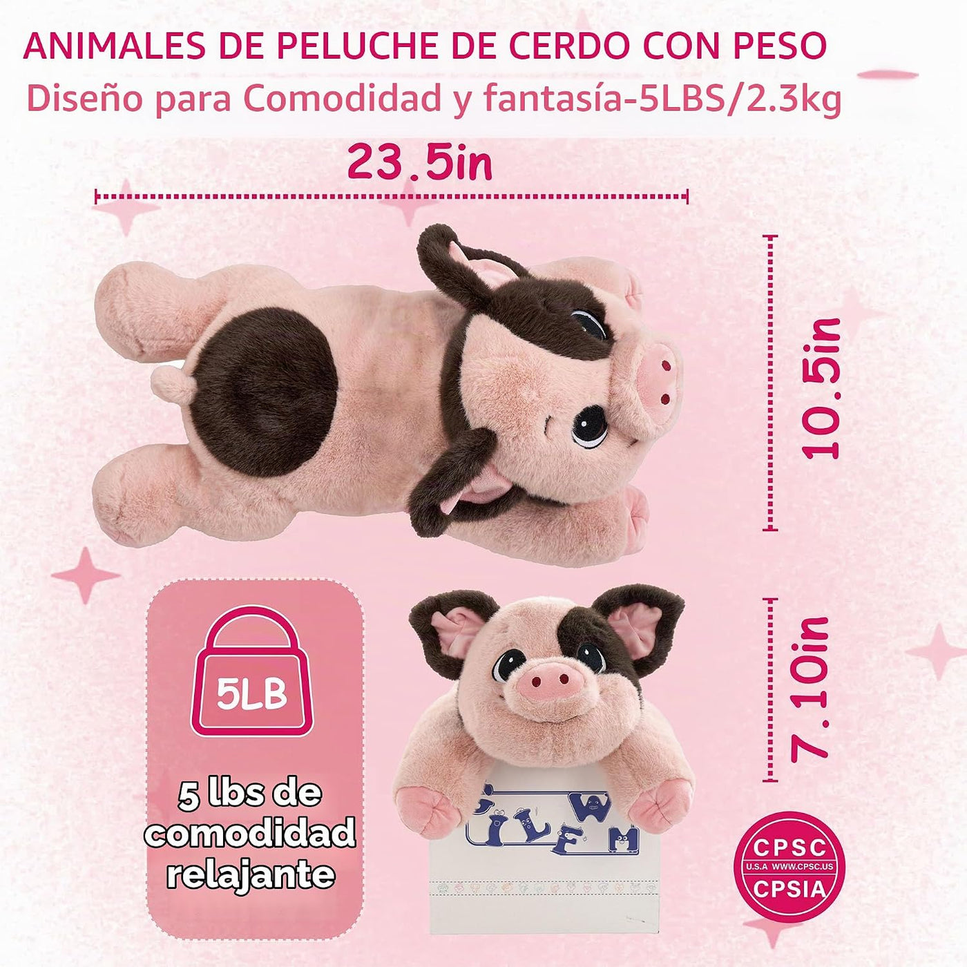 GILFWM Juego de caja de regalo de animales de peluche de cerdo rosa...