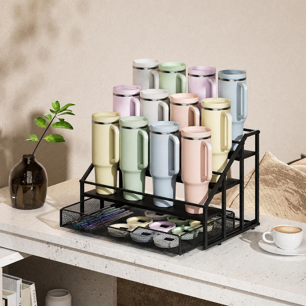 MOJOHAND Stanley - Soporte para tazas de 4 niveles, organizador de...