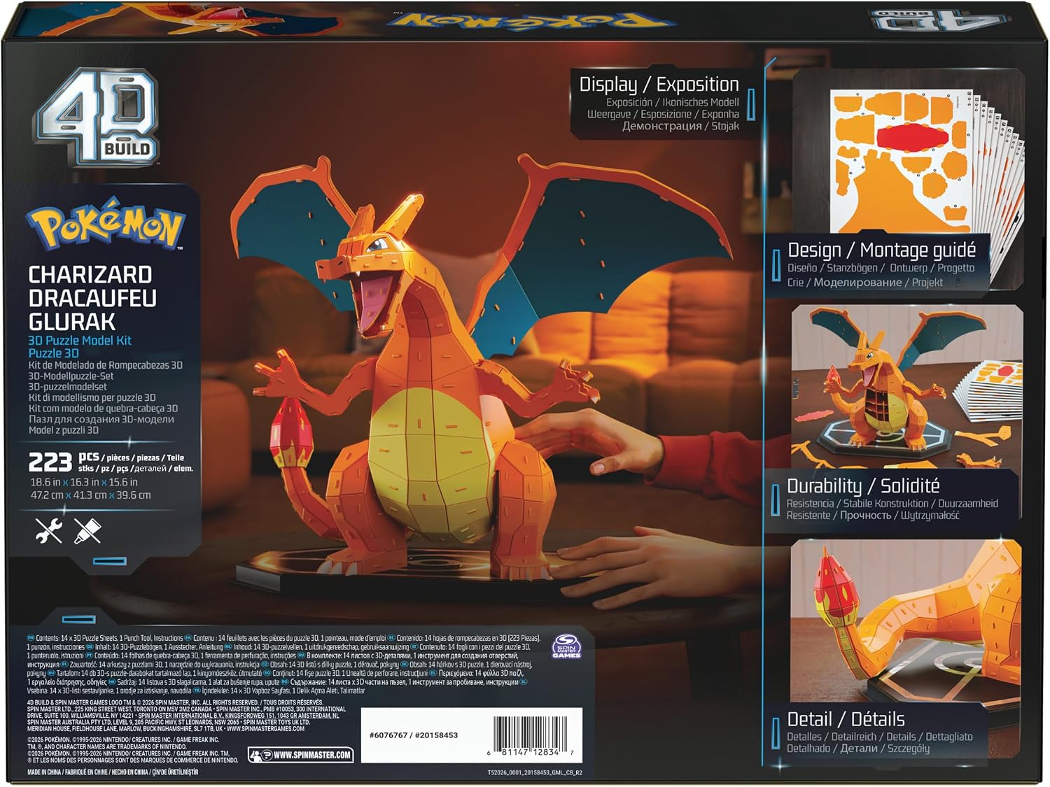 4D Build, Kit de modelo 3D de Pokémon Charizard, figura de Pokémon,...
