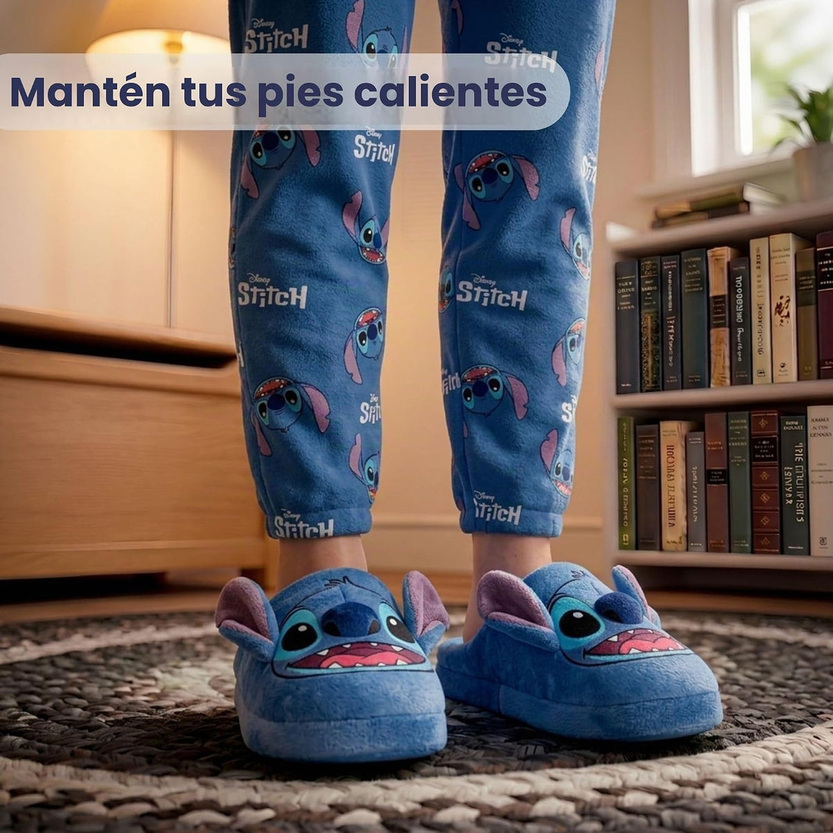 Disney Lilo and Stitch - Pantuflas de felpa para niños y niñas, pan...