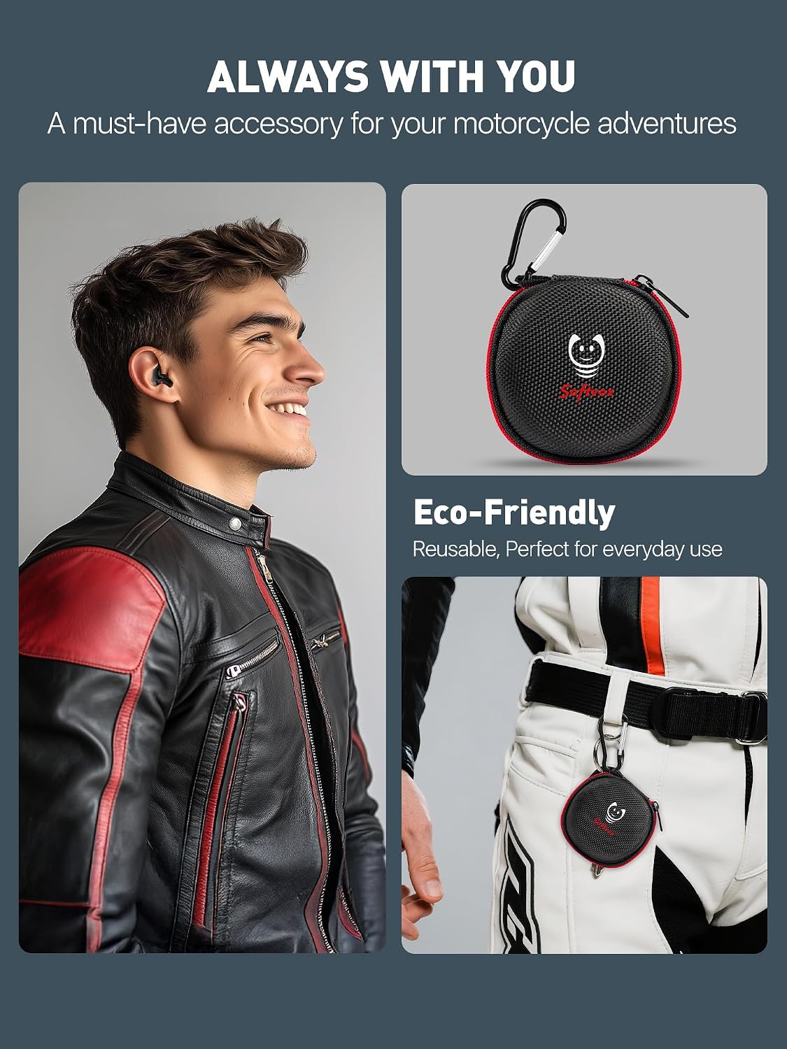 Softvox Tapones para los oídos de motocicleta, protección auditiva...