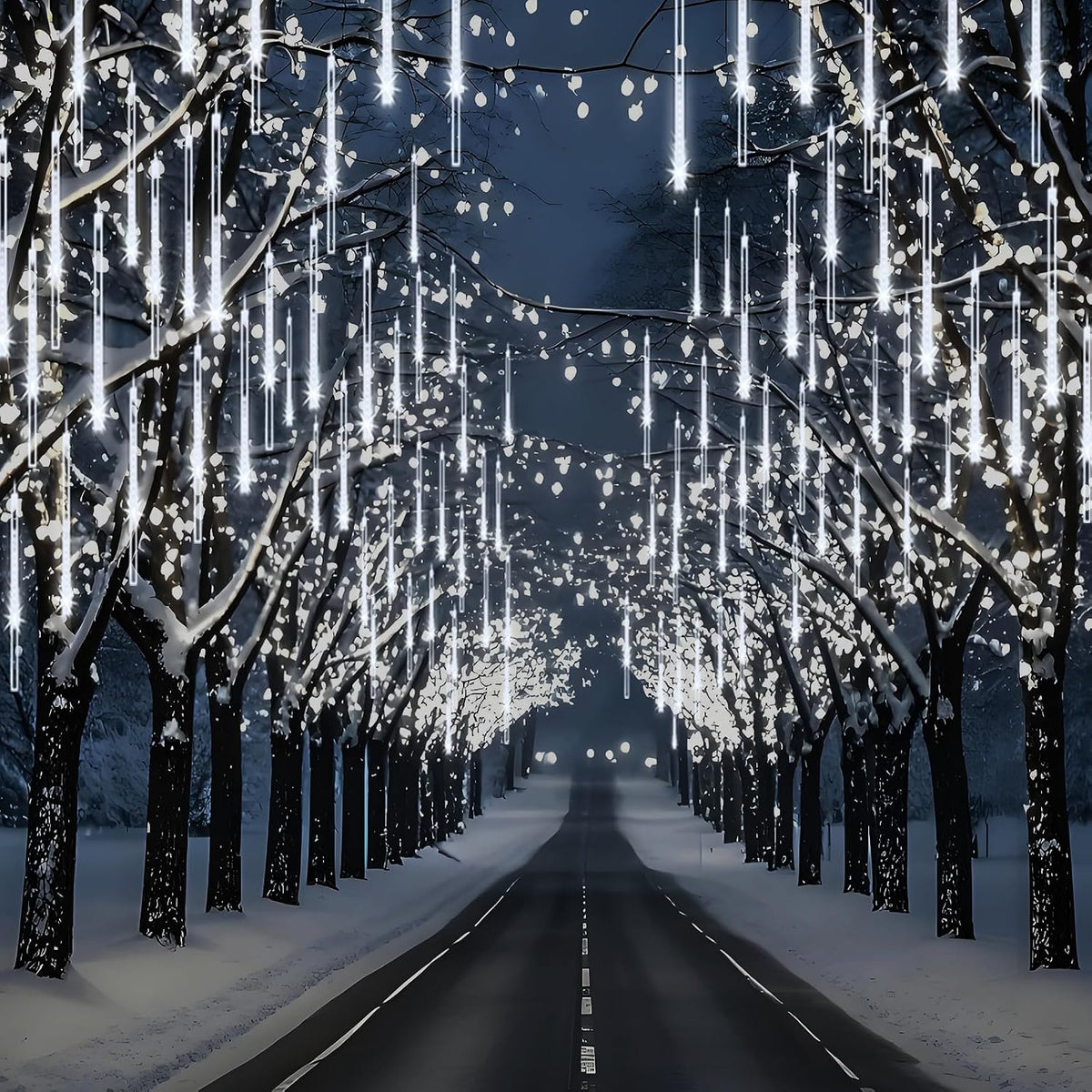 Adecorty Luces navideñas para exteriores, luz de lluvia de meteorit...