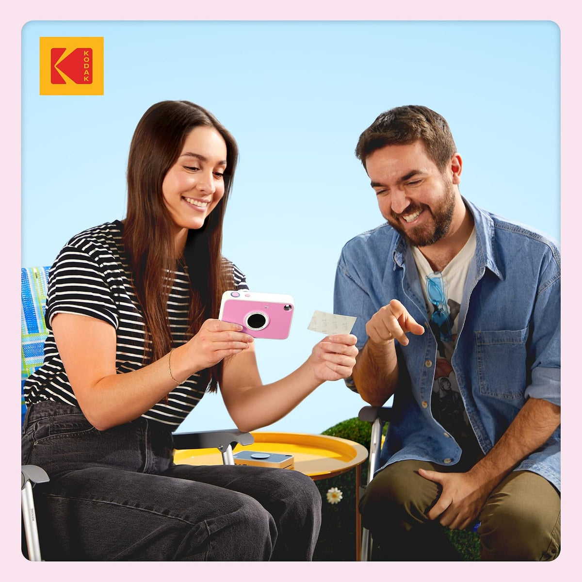 KODAK Printomatic+ Cámara digital de impresión instantánea (rosa) d...
