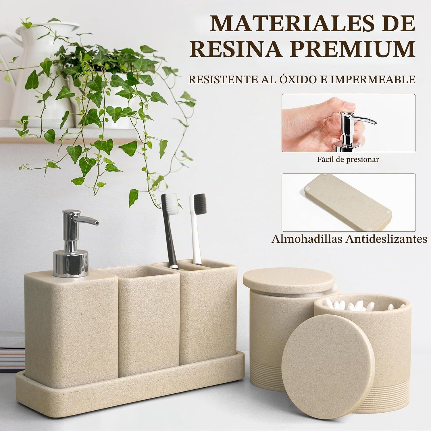 YMXYJM Juego de accesorios de baño, juego de baño de 6 piezas con s...