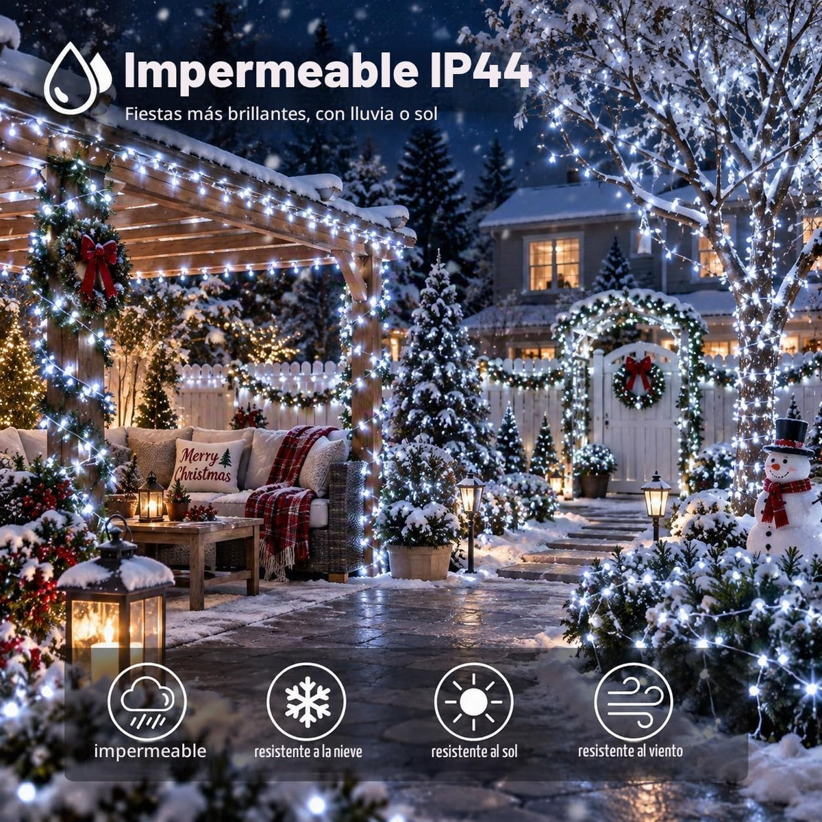 Guirnalda de luces navideñas conectables de 99 pies y 300 LED para...