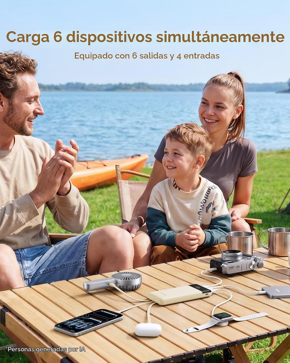charmast Cargador portátil de carga rápida, 4 cables incorporados,...