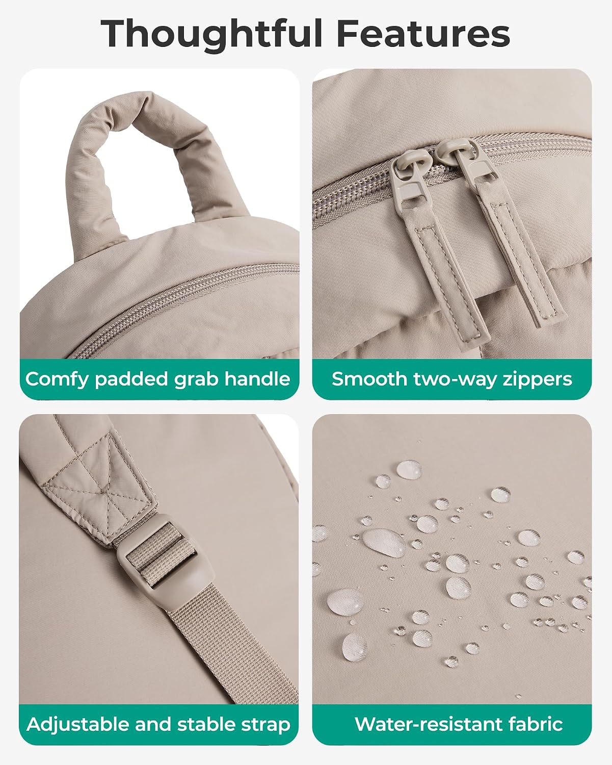 Bagsmart - Mini mochila para mujeres, mochila pequeña y ligera tipo...