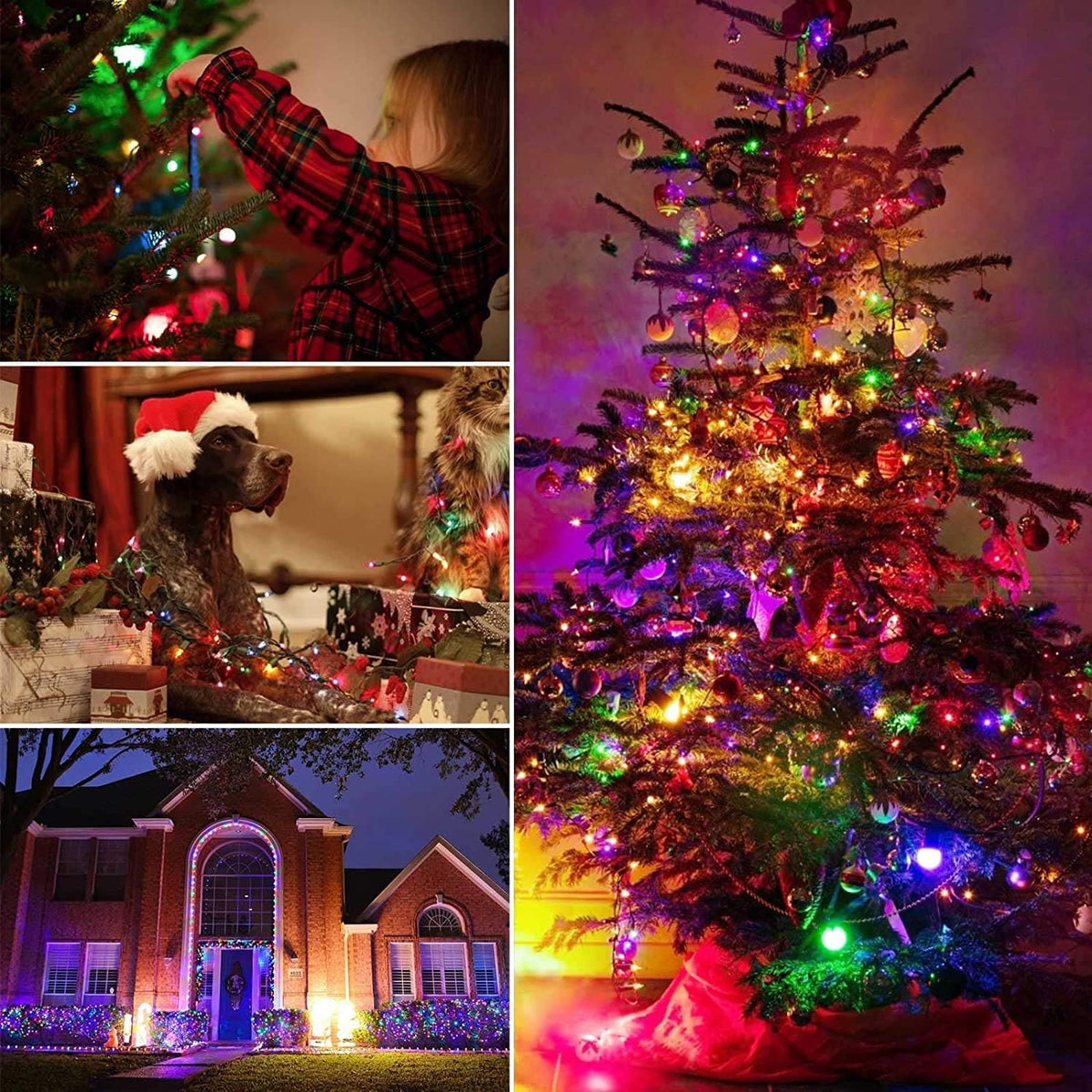 Minetom - Guirnalda de luces de Navidad transparentes, 2 unidades,...
