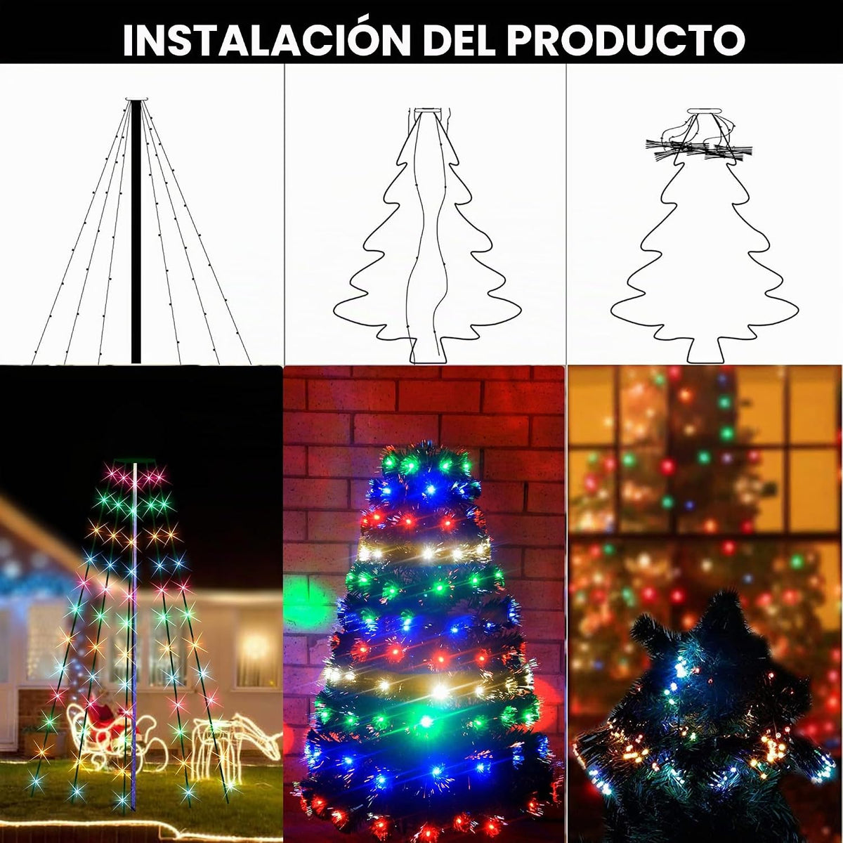 Dazzle Bright Luces para árbol de Navidad, 448 luces LED para decor...