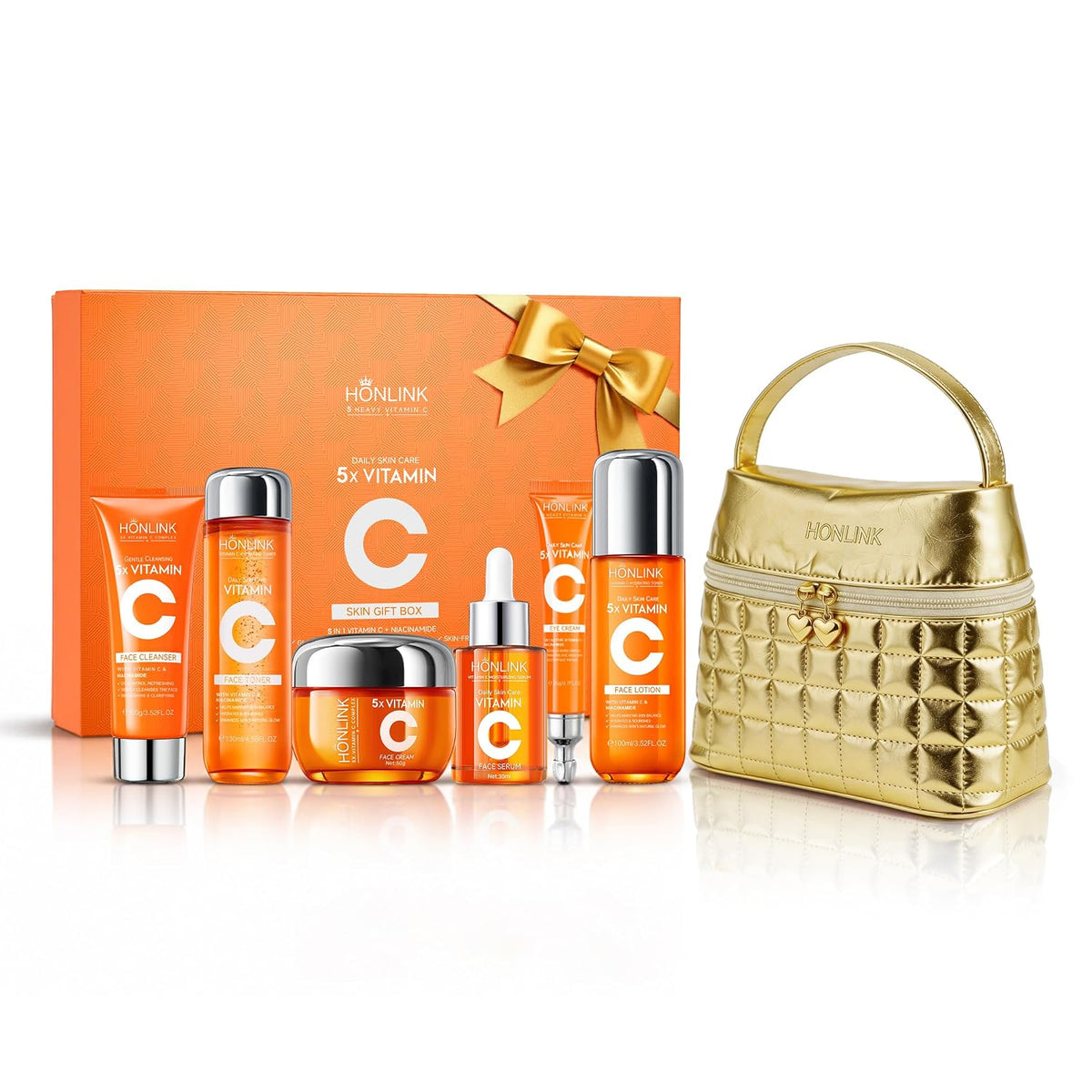 Paquete de regalo de cuidado de la piel con vitamina C + bolsa de c...