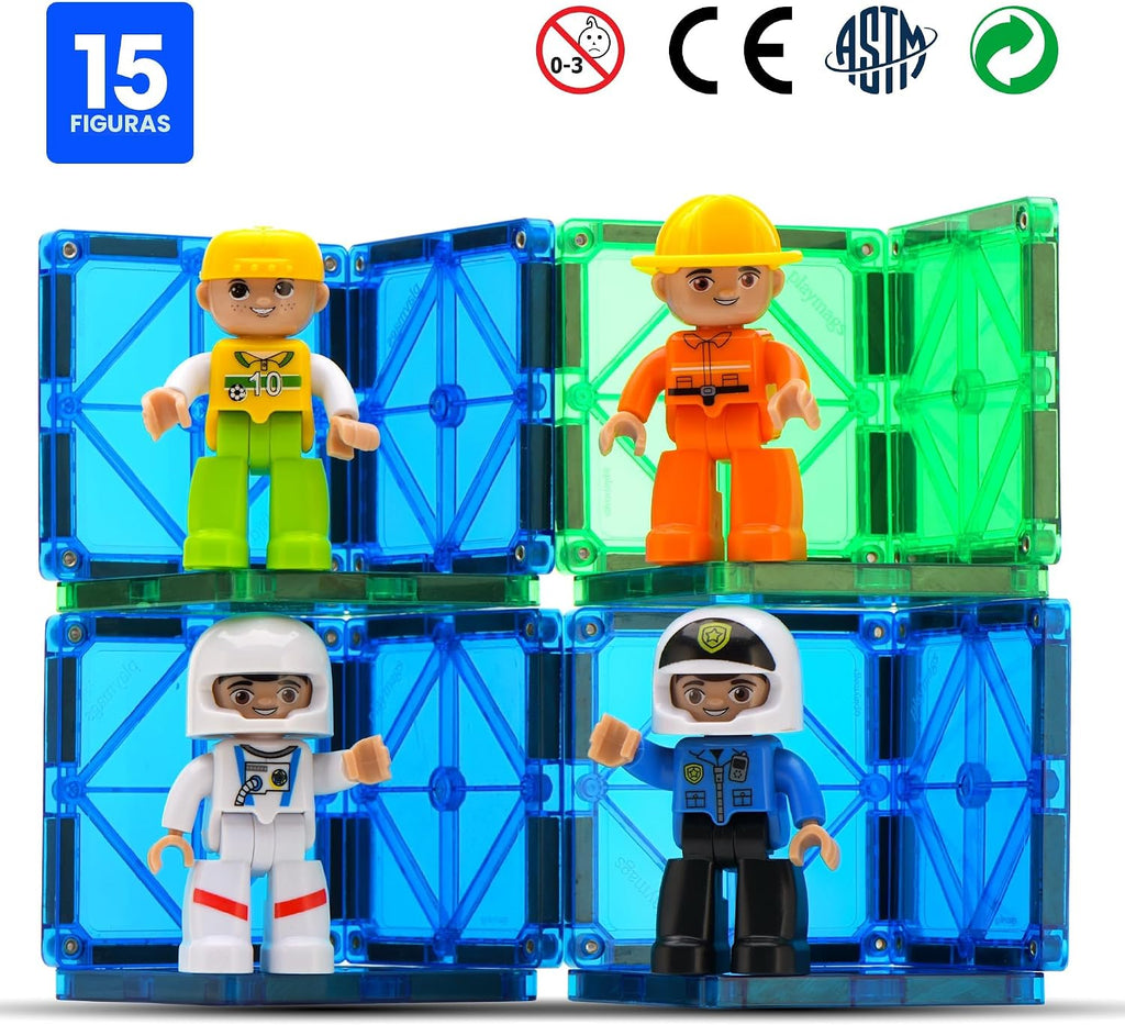 Playmags Conjunto de 15 Figuras Magnéticas Grandes de la Comunidad...