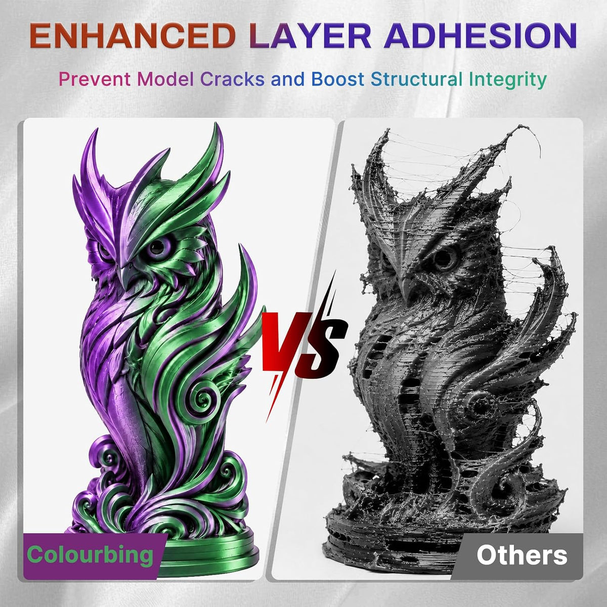 Colourbing Filamento de impresora 3D PLA+ de seda presecada de dobl...
