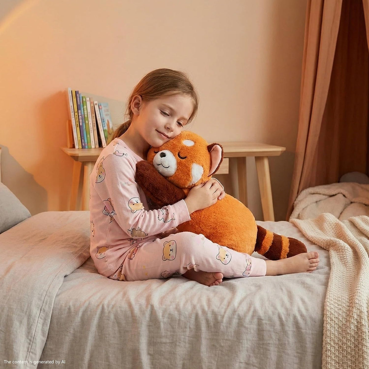 Liraziva Peluche de panda rojo lindo juguete de peluche suave 19.7...