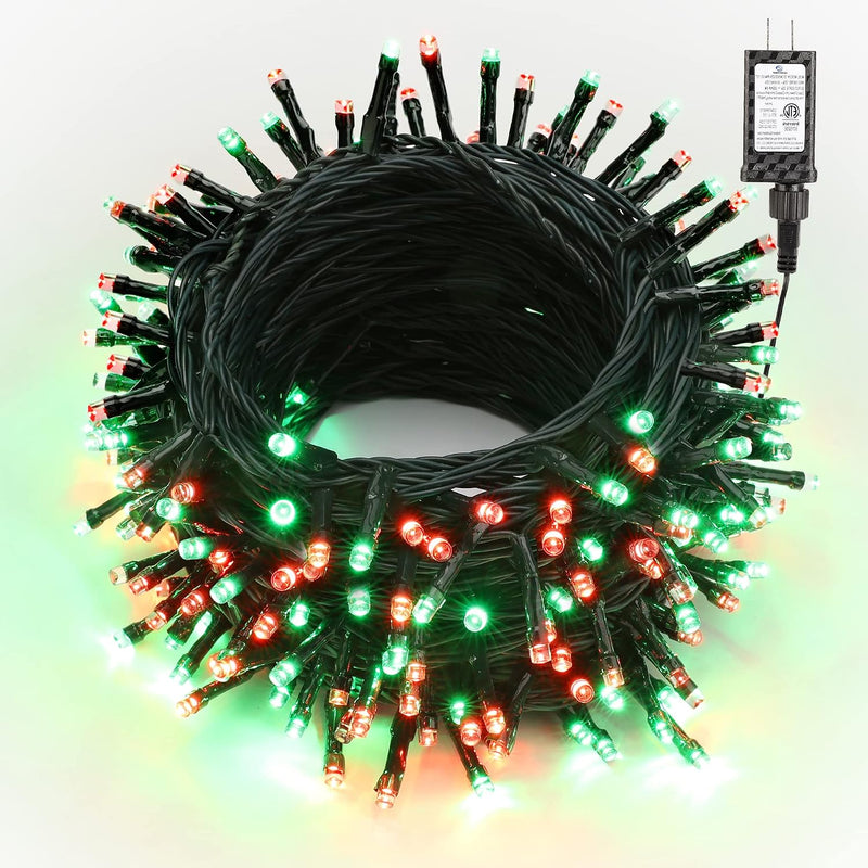 Guirnalda de luces rojas y verdes Brizled, luces navideñas para ext...